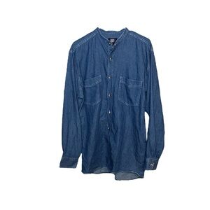 Faded Glory Denim Button Down Shirt Medium NEW